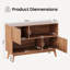 100cm Sideboard Storage Cabinet, 2 Door Wooden Buffet with Ribbed Texture-920011331