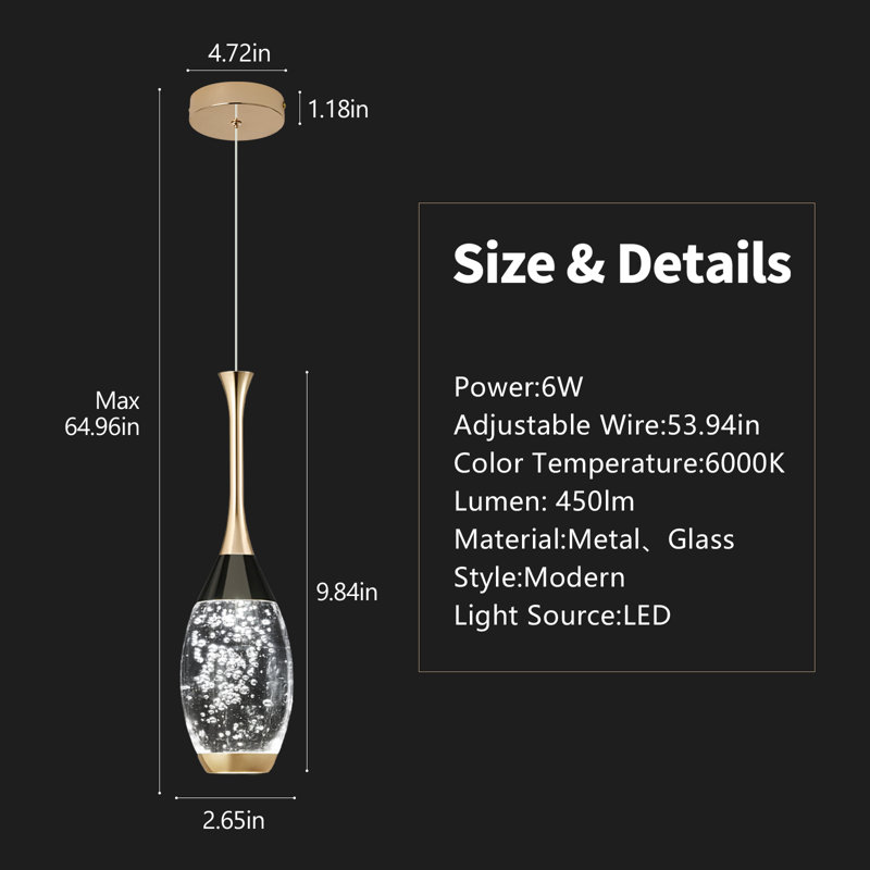 Luminaire suspendu moderne en cristal Illona, Trois lumières