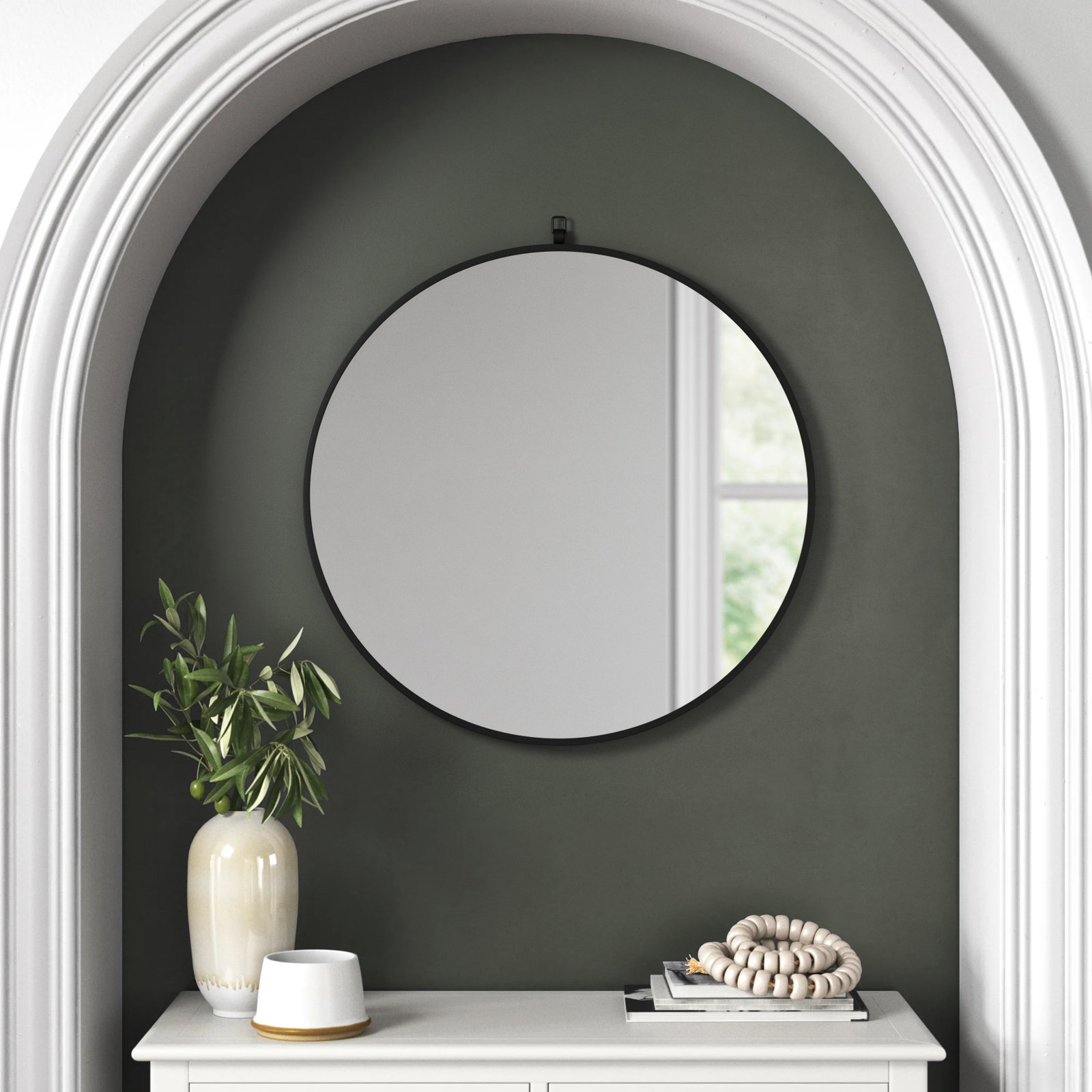 Cassie Accent Mirror, 24" x 24", Black