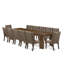 L'ensemble de cuisine 13 pièces Mid Century comprend une table de salle à manger rectangulaire extensible et 12 chaises de salle à manger, noyer antique-59721465-59721471-47733813