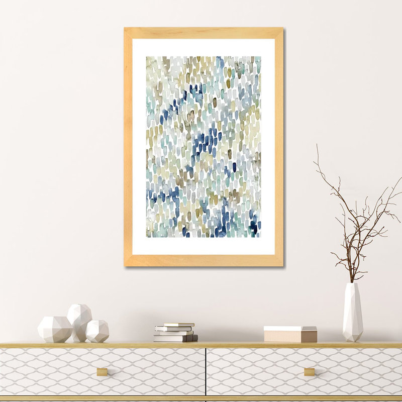 " River Wavelets I " by Grace Popp, White, 24" H x 16" W x 1" D, White Framed Paper