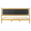 Cadre de lit plateforme en bois d'hévéa de qualité supérieure, cadre de lit très grand avec tête de lit inclus, lit moderne de style Mid-Century de couleur beige-1544242401-1544242413