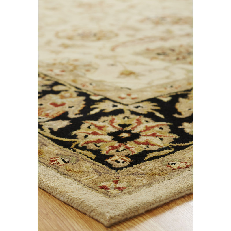 Hand Tufted Wool Oriental Area Rug in Brown/Beige, Rectangle 8' x 10'