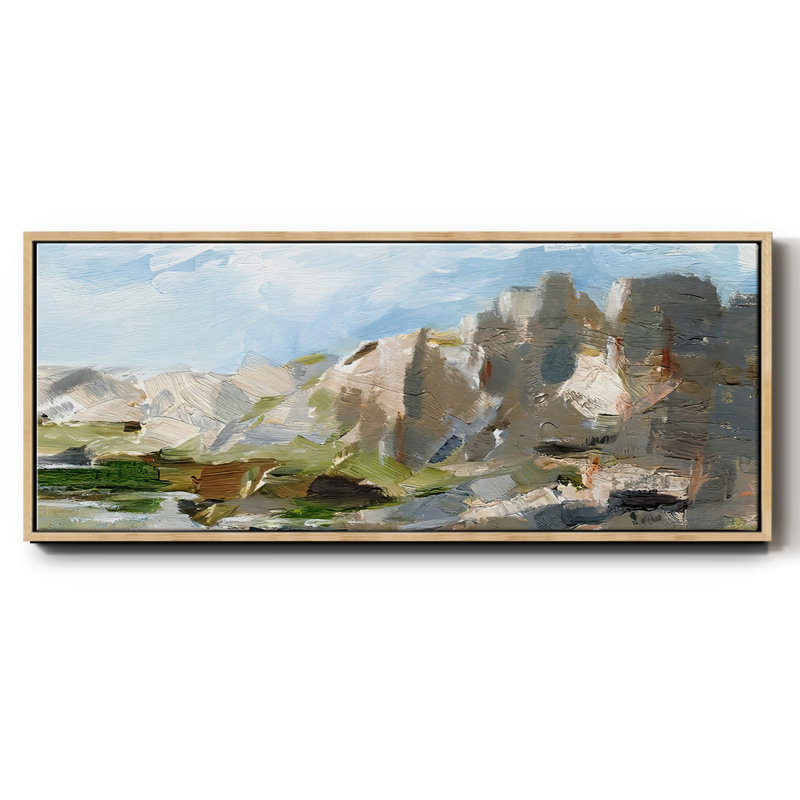 Western Cliffs II- Framed Canvas, 24" H x 60" W