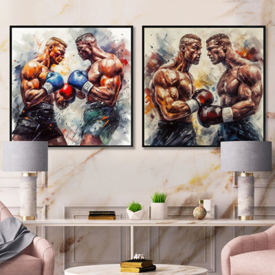 Legendary Fight - Ensemble de 2 collages carrés pour hommes