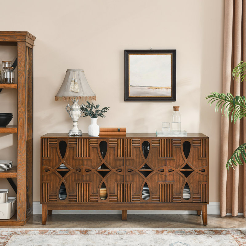 Buffet 60,5 po Mid Century, Noyer