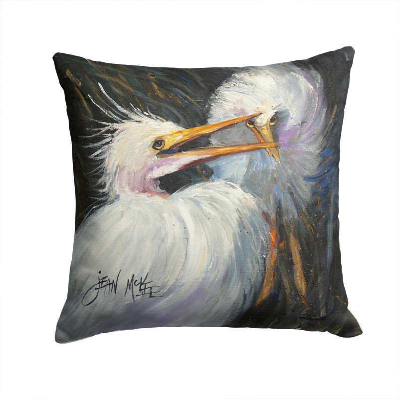 Coussin intérieur/extérieur White Egret, H 14 po x l 14 po x P 4 po