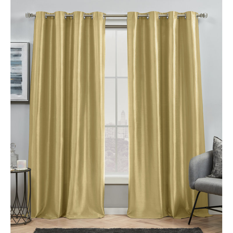 Chatra Semi Sheer Curtain Pair, Winter White, 54" W x 63" L