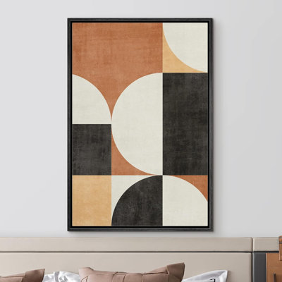 Style Mid-Century des années 1960, collage de style Mid-Century abstrait géométrique minimaliste, formes d'art Boho