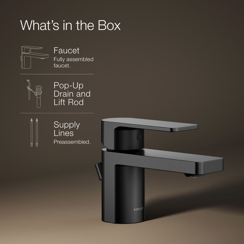 Parallel Single Hole Bathroom Faucet, Matte Black