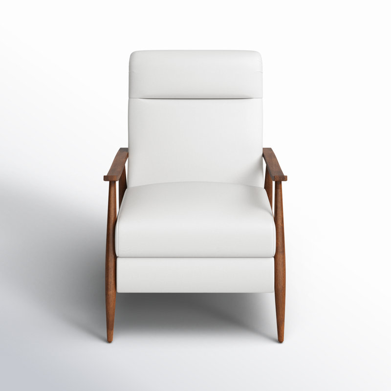Imona 30" Wide Leather Recliner, White Pebbled Faux Leather