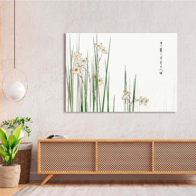 Wrapped Canvas Print: Watanabe Seitei, Jonquil illustration, 1896 , 70cm H x 100cm W