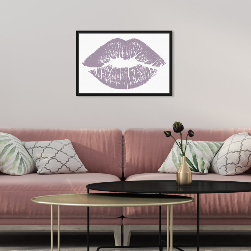 Toile unie lilas et moderne, Cadre en bois noir, H 11 po x l 16 po