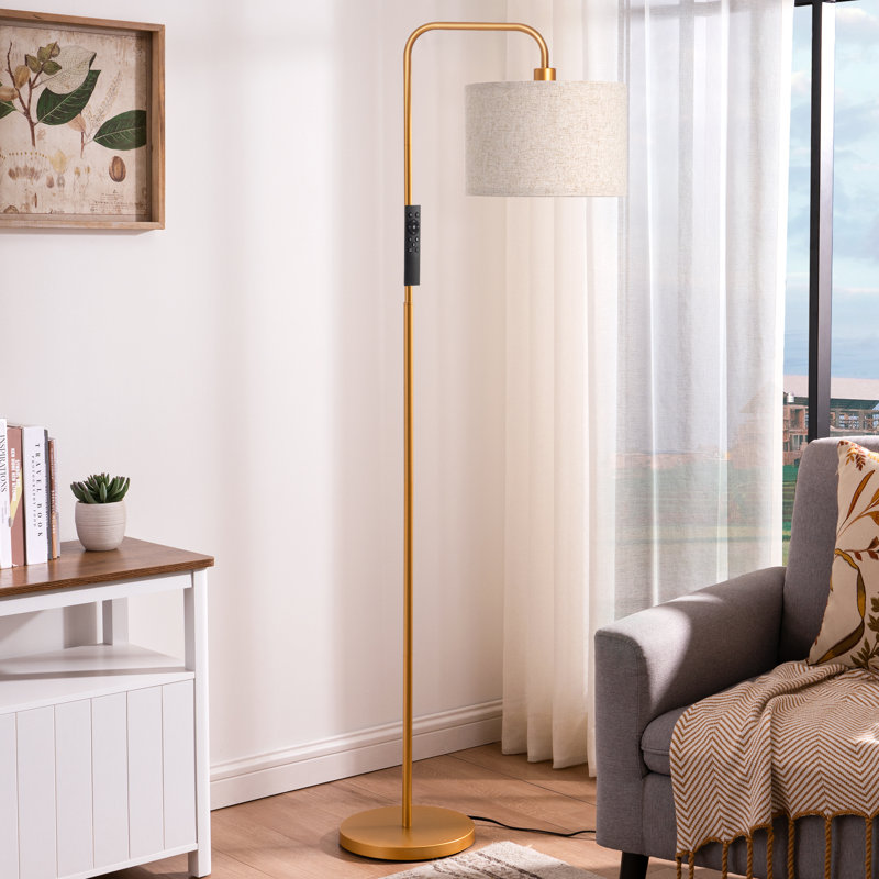 Ellingsworth 63'' Arched Floor Lamp with Remote Control