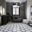 Metro Geo 1" Hex Matte White with Black Edge 10-1/2" x 11-5/8" Porcelain Mosaic Tile