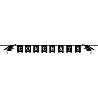 Congrats Grad Streamer - 6Â½" x 6' - Pack of 12