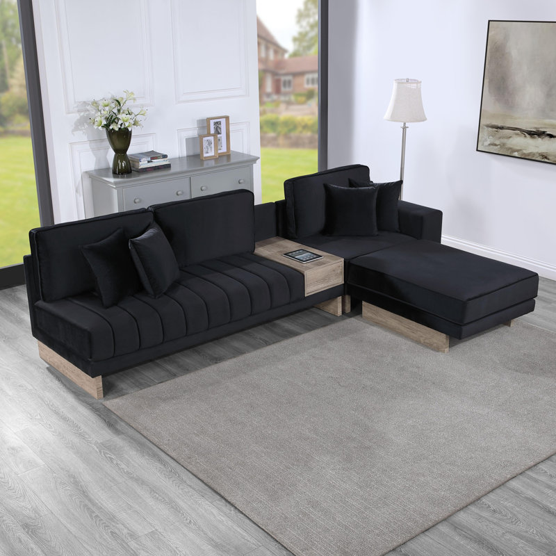 Canapé modulaire en velours réversible