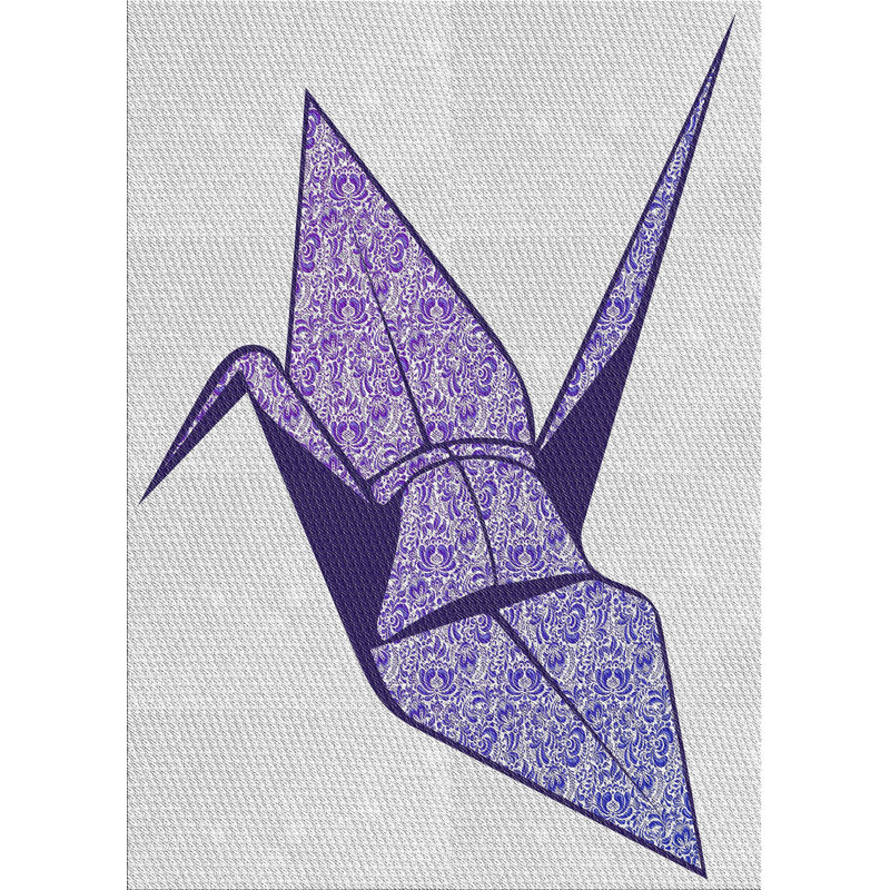 Tapis à motifs gris / violet, Rectangle 5 pi x 7 pi