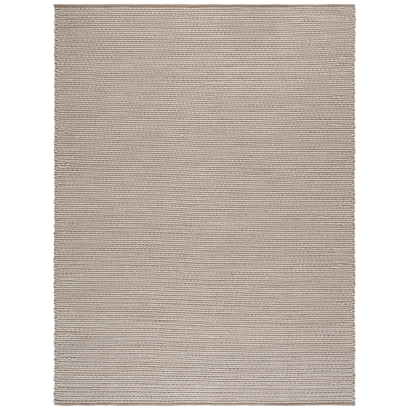 Braided 762 Hand Woven Cotton Pile Striped Rug, Rectangle 8' x 10'