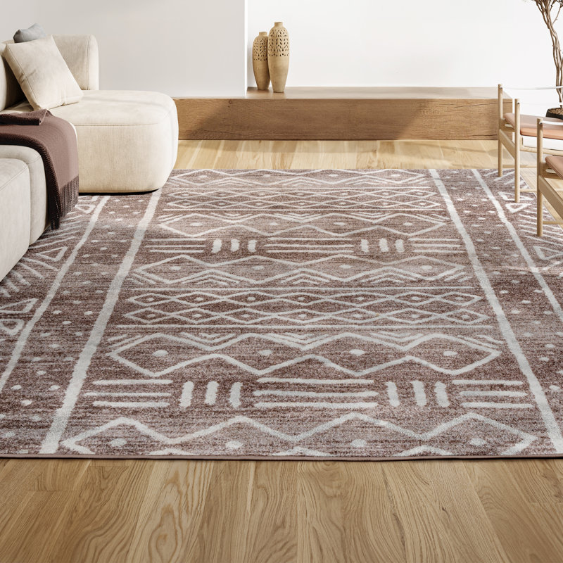 Tapis brun / ivoire Maidenhead, Rectangle de 5 pi x 8 pi