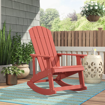 Baltazar Polyresin Wood Indoor/Outdoor Adirondack Rocking Chair