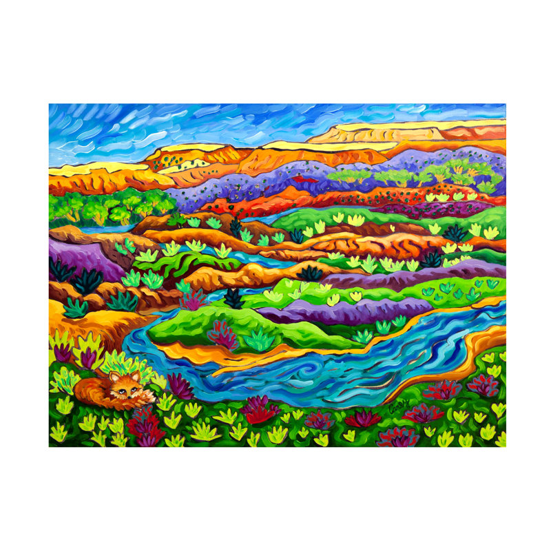 «Resting on the Rio» par Cathy Carey - peinture sur toile tendue, H 14 po x l 19 po x P 2 po