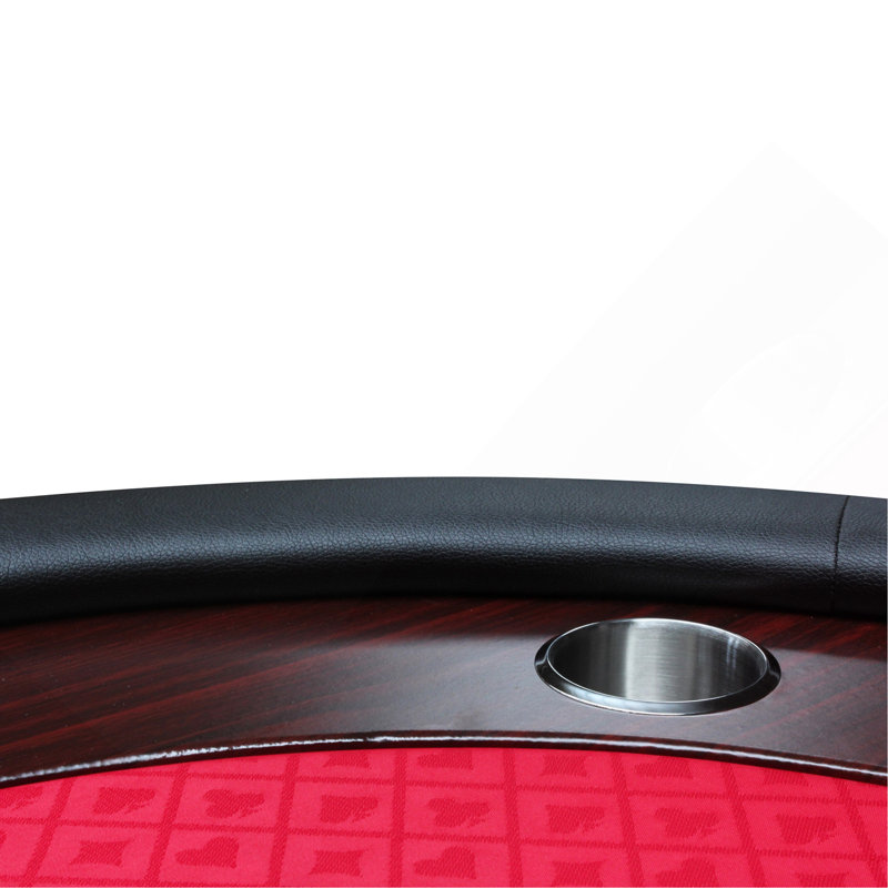 Table de poker pliable 96 "Light Series avec porte-gobelets en bois, Rouge
