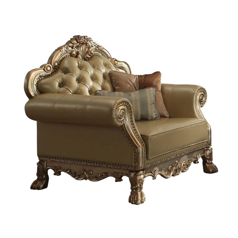 Anastazia Tufted Armchair in Bone/Gold