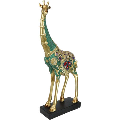 Grande figurine de safari Masai girafe avec base noire 16 po
