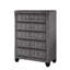 Ensemble de chambre à coucher pour grand lit capitonné 5 pièces en gris