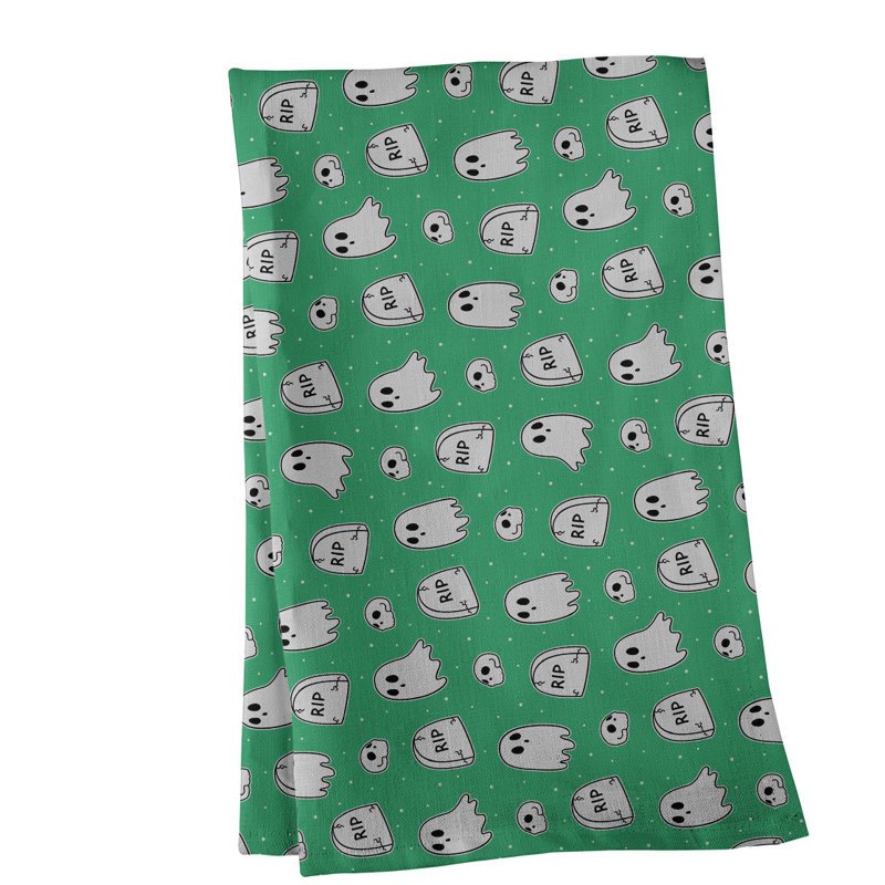 Mcguinness Tea Towel Kitchen Towel, Poly Twill, Green