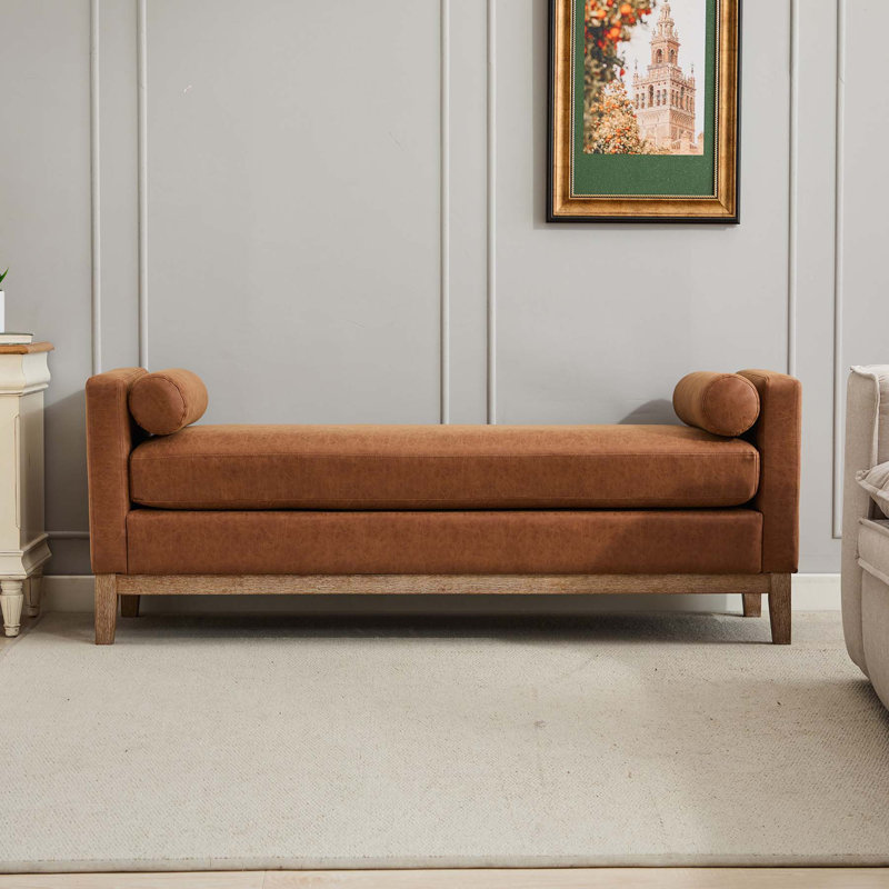 Gilb Faux Leather Upholstered Bench, Brown