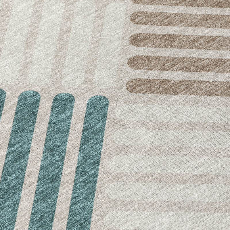 Machine Washable Indoor/Outdoor Adalaide ACN2339 Geometric Rug, Rectangle 3' x 5'