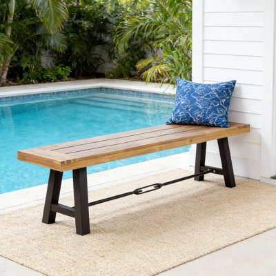Outdoor Acacia Wood Patio Bench