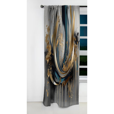 Lourie - Shapes Curtain - Blackout Abstract Curtain - 1 Panels