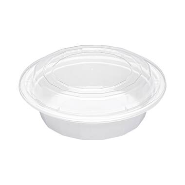 VERSA-to-go 24 oz. Microwavable Rectangle Takeout Container and Lid Combo,  Black/Clear – Jobena