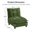 Canapé sans accoudoirs en chenille - vert-990280347