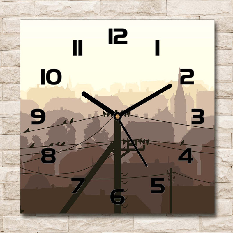 Joshua-Lewis Glass Wall Clock, Black