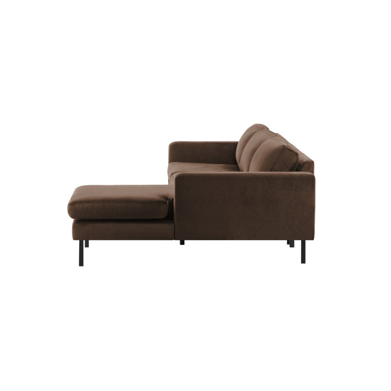 Cobden Corner Sofa, Right Hand Facing, Brown Polyester Blend