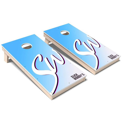 Miami Vice Circle Logo All-Weather Composite Cornhole Board Set