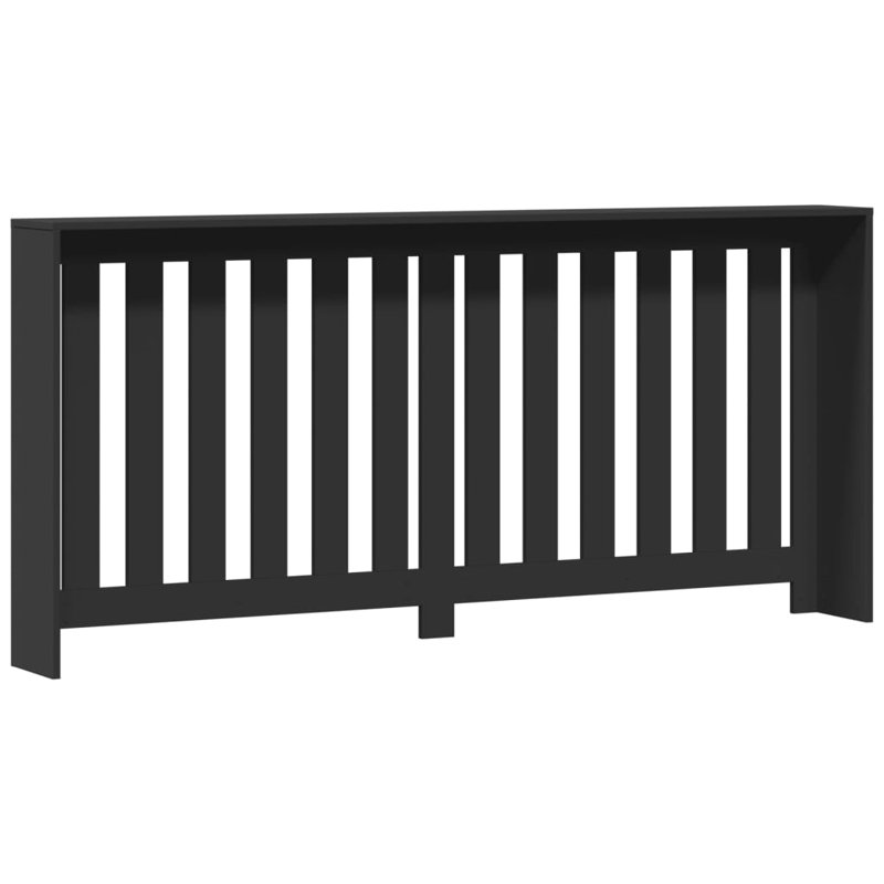 Extra Large Radiator Cover, Black, 175 x 20 x 82 cm, Vertical Slats