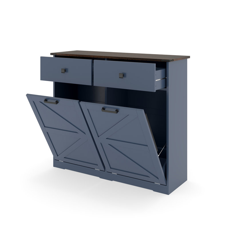Armoire poubelle double inclinable Farmhouse Blue