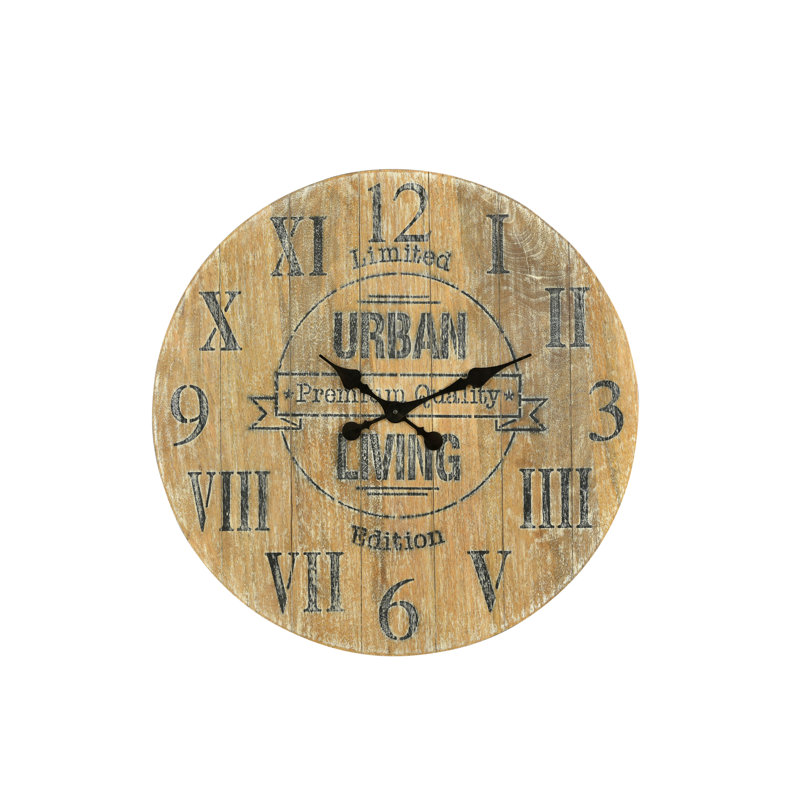 Horloge murale en bois massif Jaydynn
