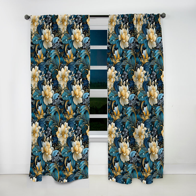 Ethereal Enchantment Paisley II - rideau en velours glamour - obscurcissant - 1 panneau, L 52 po x L 63 po