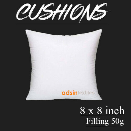 White Square Cushion Pad, 20cm H x 20cm W x 7cm D