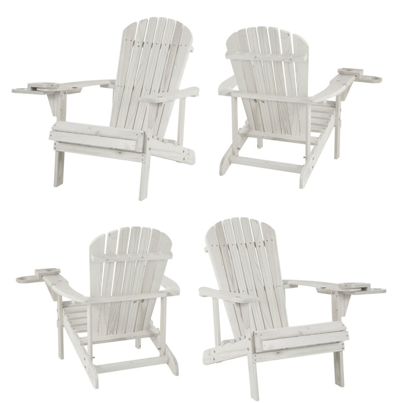 Colyn Pine Outdoor Adirondack Chair, White
