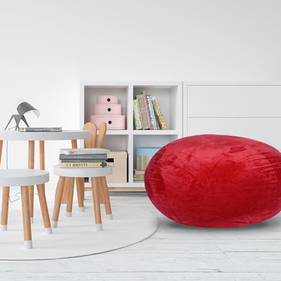 Fauteuil à billes en velours rouge - 3 pi Siège confortable pour les moments en famille. Housse lavable, rembourrée de mousse. Coutures doubles, stable. Fabriqué en 3 pi. Salon. Mousse de qualité. Double couture, élégant.
