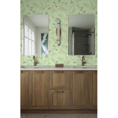 Seabrook Designs Vert Branch Trail Unpasted Wallpaper