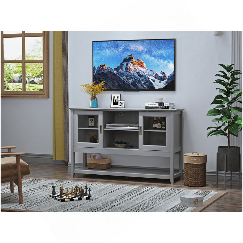 Sideboard Buffet Table With Doors,Grey