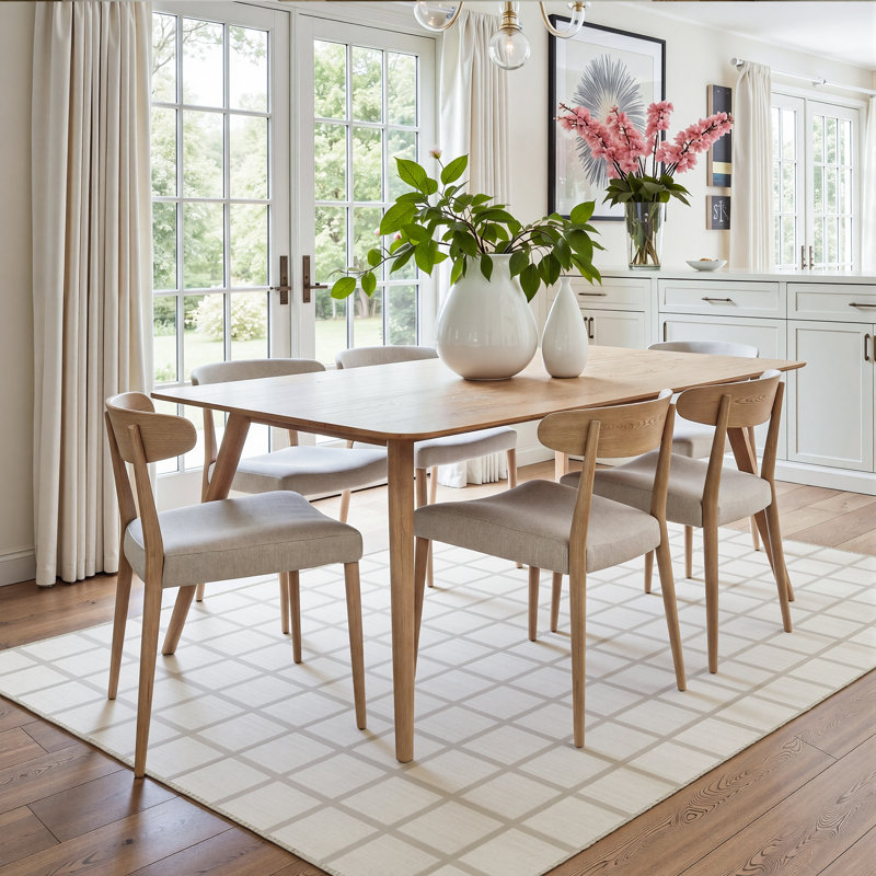 Modern Plaid Area Rugs in Beige/Gray, Indoor Large Living Room Rugs, Soft Washable Non-Slip Rugs, Oeko-Tex Certified, Beige